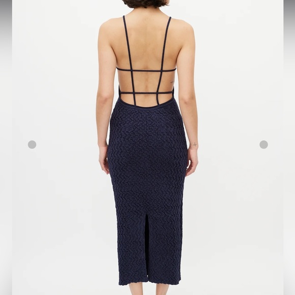 Jacquemus Navy Textured Backless Dress - Picture 3 of 6